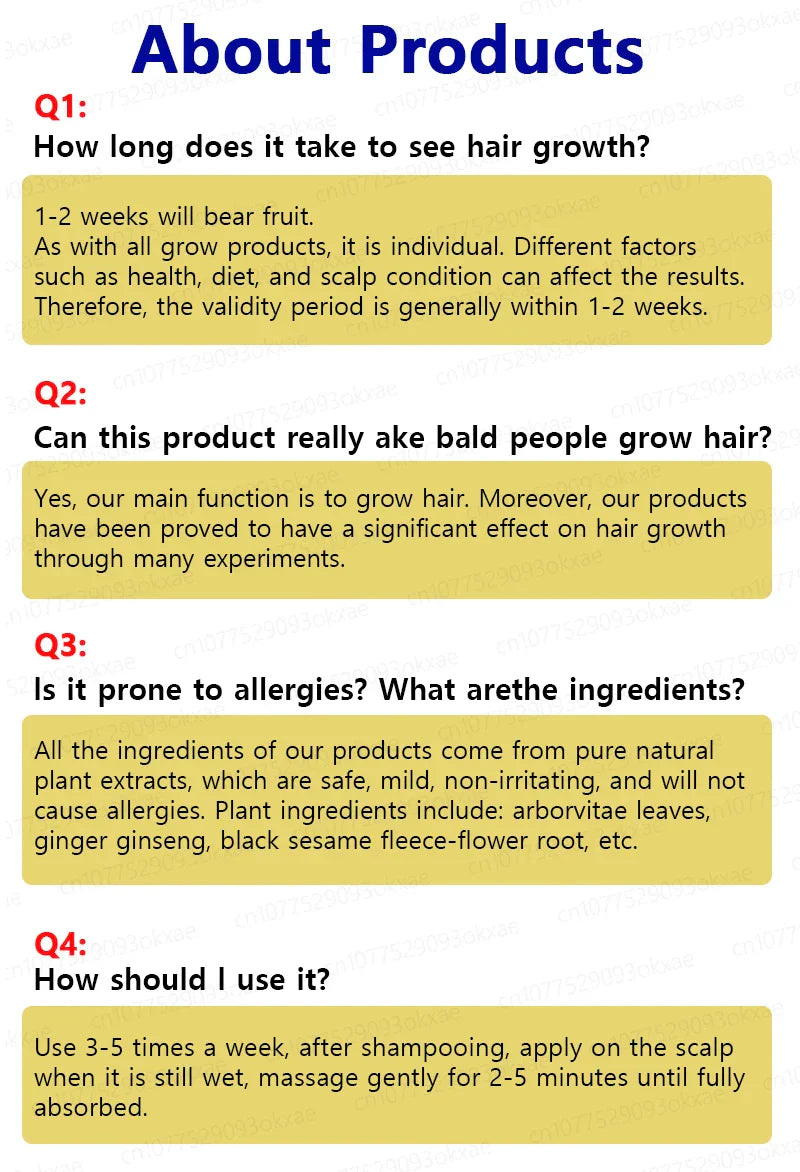Hair growth essential oil, effectively repair baldness and hair loss, new hair growth
