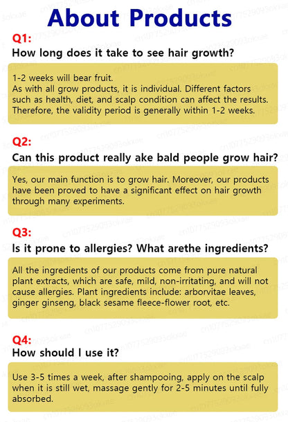Hair growth essential oil, effectively repair baldness and hair loss, new hair growth